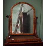 A VICTORIAN MAHOGANY ARCHED TOP SWING FRAME DRESSING TABLE MIRROR