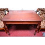 A LATE VICTORIAN MAHOGANY SIDE OR DINING TABLE,