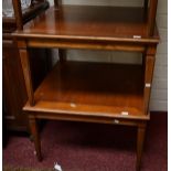 A PAIR OF SQUARE MAHOGANY OCCASIONAL TABLES