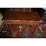 A WILLIAM IV RECTANGULAR MAHOGANY FOLD OVER TEA TABLE