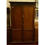 A MAHOGANY WARDROBE LINEN CUPBOARD,