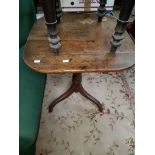 A GEORGE III PERIOD OAK FLIP-TOP CENTRE TABLE