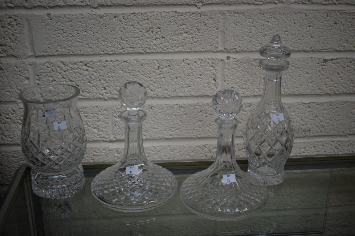 TWO SIMILAR WATERFORD CRYSTAL SHIPS DECANTERS