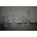 TWO SIMILAR WATERFORD CRYSTAL SHIPS DECANTERS