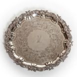 THE DANIEL O'CONNELL SILVER CRESTED SALVER, A LARGE HEAVY CHASED SILVER SALVER