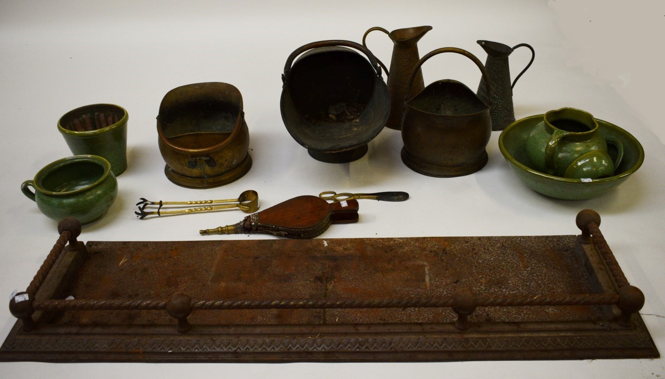 THREE OLD BRASS COAL BUCKETS