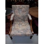 A GEORGIAN MAHOGANY GAINSBOROUGH LIBRARY TYPE ARMCHAIR