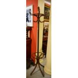 A BEECH BENTWOOD HAT STICK AND COAT STAND