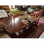 A VICTORIAN MAHOGANY TWIN PEDESTAL DINING TABLE