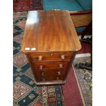 A MAHOGANY BEDSIDE PEDESTAL