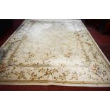 A FINE HEAVY WOOL PILE AUBUSSON STYLE CARPET