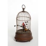 AN OLD BRASS BIRDCAGE AUTOMATON