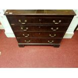 A GEORGE III PERIOD MAHOGANY AND CROSSBANDED CHEST