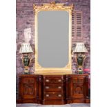 A TALL GILT OVERMANTEL OR PIER MIRROR