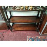 A VICTORIAN MAHOGANY THREE-TIER DUMB WAITER