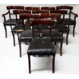 A SET OF EIGHTEEN LATE REGENCY PERIOD IRISH MAHOGANY DINING CHAIRS