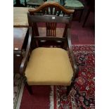 A GEORGE III PERIOD MAHOGANY DINING CHAIR