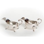 A PAIR OF SILVER SAUCE BOATS