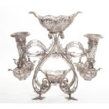 AN EXTREMELY ATTRACTIVE LARGE EDWARDIAN SILVER EPERGNE