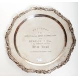 A CIRCULAR CHILEAN SILVER PRESENTATION SALVER