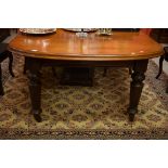 A LATE VICTORIAN MAHOGANY DINING TABLE