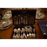 TWO CASES OF NEWBRIDGE KINGS PATTERN CUTLERY