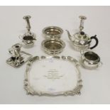 A SILVER PLATED PRESENTATION TRAY