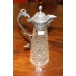 A CUT GLASS CLARET JUG