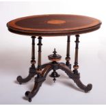 A VERY ATTRACTIVE LATE VICTORIAN EBONISED BRASS-MOUNTED PARCEL GILT CENTRE TABLE