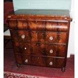 A 19TH CENTURY MAHOGANY CHEST