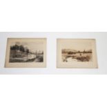 TWO UNFRAMED ETCHINGS,