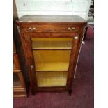 A CONTINENTAL INLAID AND BRASS-MOUNTED KINGWOOD VITRINE OR DISPLAY CABINET