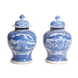 A PAIR OF CHINESE BLUE AND WHITE PORCELAIN VASES