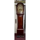 AN EIGHT-DAY INLAID MAHOGANY LONGCASE CLOCK