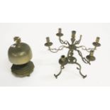 A SEVENTEENTH CENTURY STYLE BRASS CANDELABRUM