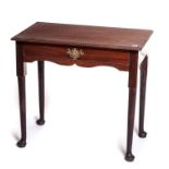 AN EIGHTEENTH CENTURY MAHOGANY OR RED WALNUT LOWBOY OR SIDE TABLE