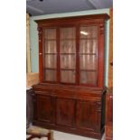 A VICTORIAN MAHOGANY LIBRARY BOOKCASE