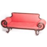 A VERY ATTRACTIVE REGENCY PERIOD MAHOGANY SETTEE