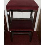 A PAIR OF NINETEENTH CENTURY GOTHIC REVIVAL WALNUT STOOLS