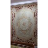 A FINE AUBUSSON STYLE PETIT POINT RUG OR WALL HANGING