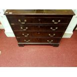 A GEORGE III PERIOD MAHOGANY AND CROSSBANDED CHEST