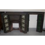 TWO SIMILAR CAST IRON MANTELPIECE INSETS,