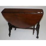 A VICTORIAN WALNUT DROP-LEAF SUTHERLAND TABLE