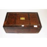 A NINETEENTH CENTURY INLAID ROSEWOOD AND BIRDSEYE MAPLE LAP DESK