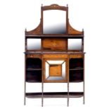 AN EDWARDIAN ROSEWOOD AND INLAID SIDE CABINET, 197CM X 122CM