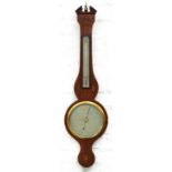 A VICTORIAN INLAID MAHOGANY BAROMETER, THE SILVERED DIAL ENGRAVED BRAND & CO, NUMBER 7, MILK