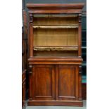 A VICTORIAN MAHOGANY BOOKCASE, 200CM X 108CM