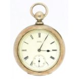 AN AMERICAN WALTHAM WATCH CO SILVER LEVER WATCH, LATE 19TH CENTURY