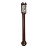 A MAHOGANY EXPOSED TUBE CISTERN BAROMETER, G (-)ANGIACAUALO BERWICK the register plate with