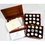 THE ROYAL MINT GOLDEN JUBILEE COLLECTION. A SET OF TWENTY FOUR PROOF SILVER COMMEMORATIVE CROWNS